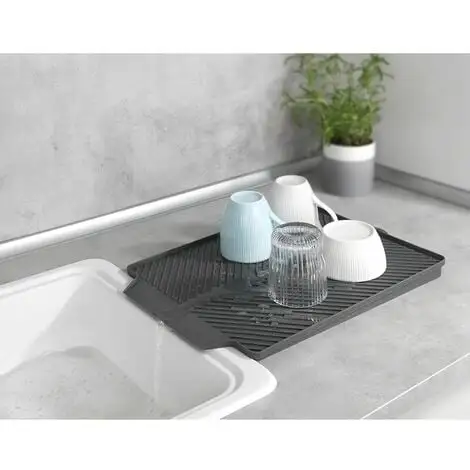 TUMALAGIA Gray Draining Mat - Draining Mat, Sink Bottom For Dishes, Plastic 43X33 4 TUMALAGIA Gray Draining Mat - Draining Mat, Sink Bottom For Dishes, Plastic 43X33 - Image 4