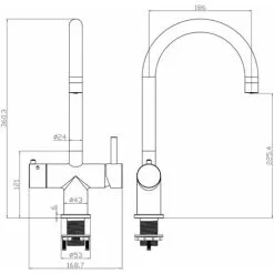 Liquida HT31BG 3 In 1 Brushed Gold Hot Water Kitchen Tap, Tank And Filter -Faucet Shop 95249710 3
