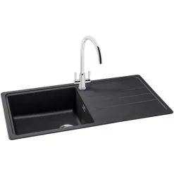 Franke Junos JSD611-97CB 1.0 Bowl Tectonite Reversible Inset Black Kitchen Sink 9 Franke Junos JSD611-97CB 1.0 Bowl Tectonite Reversible Inset Black Kitchen Sink -Faucet Shop 95486808 5
