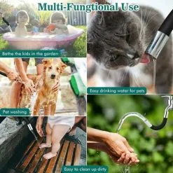 Soleil 360° Flexible Tap Extension - For Bathroom And Outdoor, Kitchen, Black, With Bayonet Fitting (inner Spiral 25mm X Outer Spiral 3/4"), Total Length 50cm -Faucet Shop 95709578 3