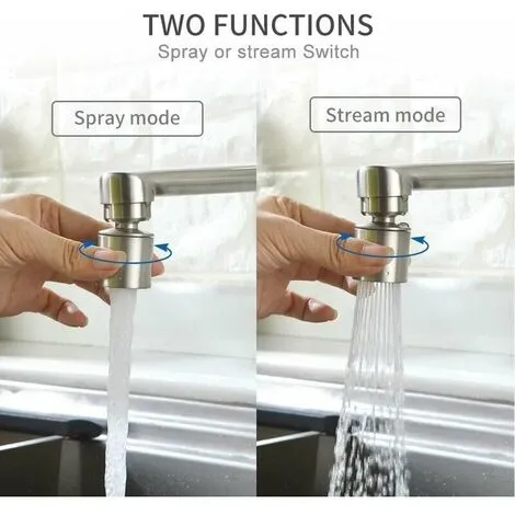 HEGUYEY Wall-mounted Kitchen Mixer 2 Water Jets Kitchen Faucet Taps 360° Rotatable Faucet Wall Mounting 3 HEGUYEY Wall-mounted Kitchen Mixer 2 Water Jets Kitchen Faucet Taps 360° Rotatable Faucet Wall Mounting - Image 3