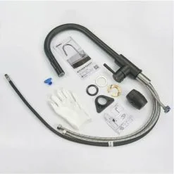 HEGUYEY One Piece Kitchen Faucet With Pull Out Spray Matte 360° Swivel Stainless Steel Kitchen Sink Faucet 2 Functions Kitchen Faucet (Black) 8 HEGUYEY One Piece Kitchen Faucet With Pull Out Spray Matte 360° Swivel Stainless Steel Kitchen Sink Faucet 2 Functions Kitchen Faucet (Black) -Faucet Shop 95949093 4