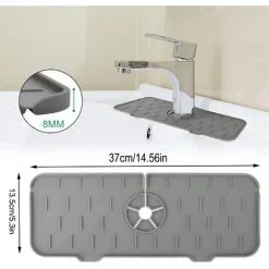 XINUY Silicone Faucet Drain Pad Faucet Pad Absorbent Bathroom Kitchen Faucet Sink Water Splash Pad, Gray -Faucet Shop 96092255 4