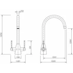 Sauber Contour Kitchen Mixer Tap -Faucet Shop 9720704 4