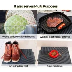 EINEMGELD Dish Drying Mat, Kitchen Countertop Silicone Dish Drying Mat, Dishwasher Safe, Multipurpose -Faucet Shop 97378856 5