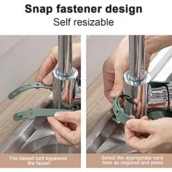 MEZHENG Kitchen Sink Sponge Holder For Kitchen Sink Faucet Hanging Basket Organizer For Sponge, Brush, Soap And Towel -Faucet Shop 97459420 4