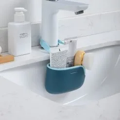 MEZHENG Kitchen Sink Sponge Holder For Kitchen Sink Faucet Hanging Basket Organizer For Sponge, Brush, Soap And Towel -Faucet Shop 97459420 5