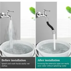 GTA 360° Flexible Tap Extension - For Bathroom And Outdoor, Kitchen, Black, With Bayonet Fitting (inner Spiral 25mm X Outer Spiral 3/4) Total Length 50cm 8 GTA 360° Flexible Tap Extension - For Bathroom And Outdoor, Kitchen, Black, With Bayonet Fitting (inner Spiral 25mm X Outer Spiral 3/4) Total Length 50cm -Faucet Shop 97686749 4