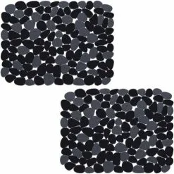 GTA PVC Kitchen Sink Mat Black 2 Pcs 3040cm