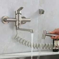 Soleil Kitchen Wall Mounted Faucet Wall Mounted Spray Gun Sink Stainless Steel Hot And Cold Water Faucet Kitchen Wall Mounted Laundry Rack Swivel Wall Mounted Kitchen Faucet 7 Soleil Kitchen Wall Mounted Faucet Wall Mounted Spray Gun Sink Stainless Steel Hot And Cold Water Faucet Kitchen Wall Mounted Laundry Rack Swivel Wall Mounted Kitchen Faucet -Faucet Shop 97929250 3