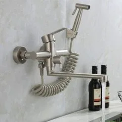 Soleil Kitchen Wall Mounted Faucet Wall Mounted Spray Gun Sink Stainless Steel Hot And Cold Water Faucet Kitchen Wall Mounted Laundry Rack Swivel Wall Mounted Kitchen Faucet 8 Soleil Kitchen Wall Mounted Faucet Wall Mounted Spray Gun Sink Stainless Steel Hot And Cold Water Faucet Kitchen Wall Mounted Laundry Rack Swivel Wall Mounted Kitchen Faucet -Faucet Shop 97929250 4