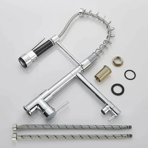 ZAMERY LED Kitchen Sink Mixer Tap Black, Spray 360 Degree Rotation Spout, With 3 Colour Temperature Display, Black Hose Single Handle Cold And Hot Water Brass Tap 5 ZAMERY LED Kitchen Sink Mixer Tap Black, Spray 360 Degree Rotation Spout, With 3 Colour Temperature Display, Black Hose Single Handle Cold And Hot Water Brass Tap - Image 5