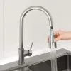 Sauber Baden Pull Out Kitchen Mixer Tap - Brushed